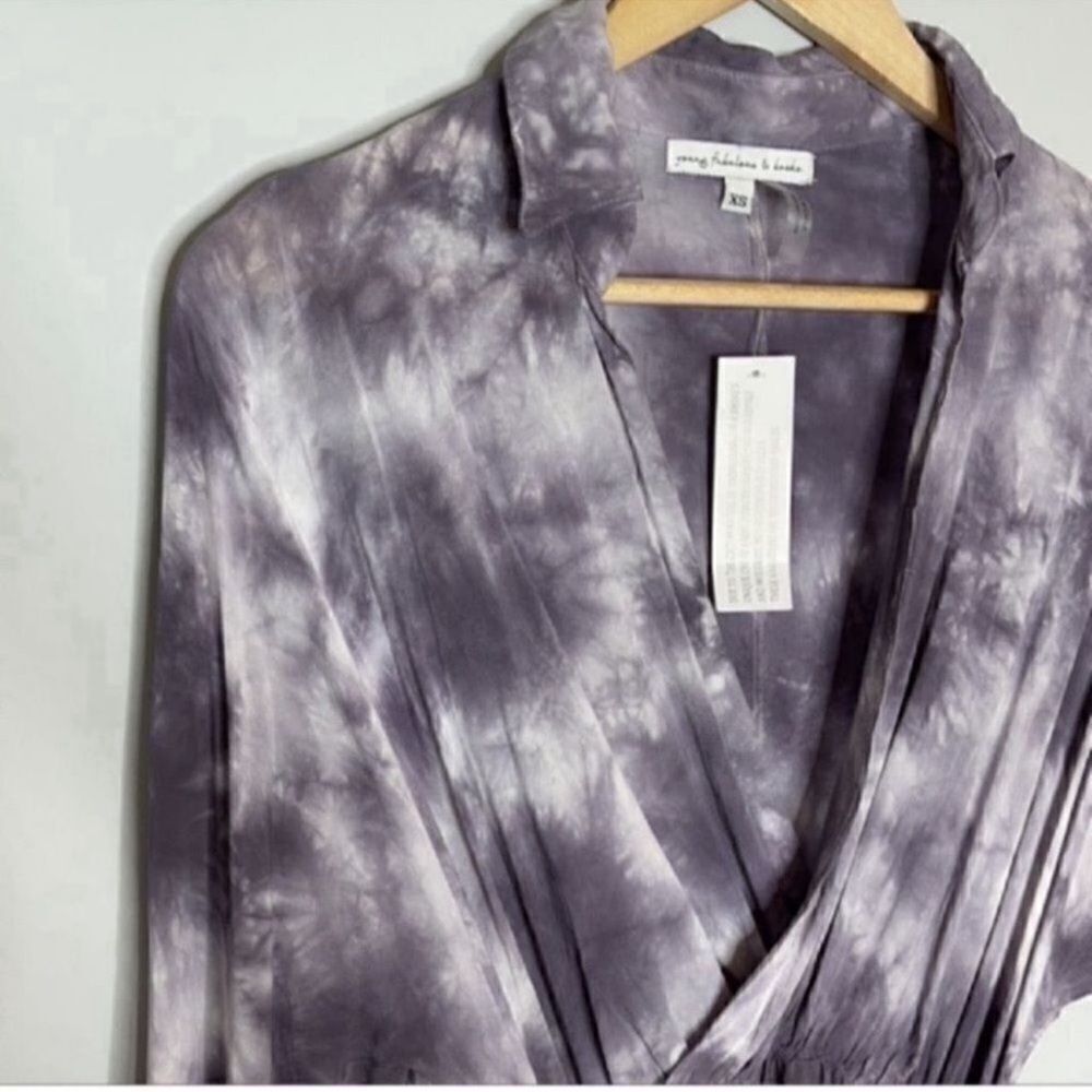 NWT Young Fabulous and Broke Raine Tie Dye Faux Wrap Dress